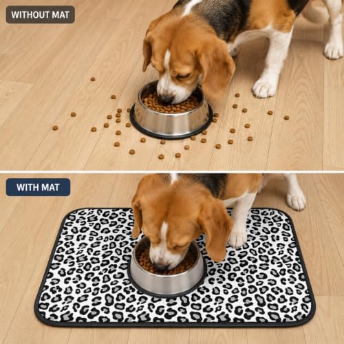 Washable Pee Pads for Dogs & Cats Black Leopard Print Waterproof Leakproof Non-Slip Super Absorbent Luxury Animal Fur Pattern Reusable Training Pad for Potty Crate Playpen Bed Sofa 30"x40"