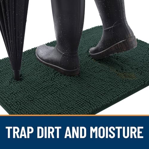 OLANLY Dog Door Mat for Muddy Paws 47x20, Super Absorbent Chenille Mud Mat