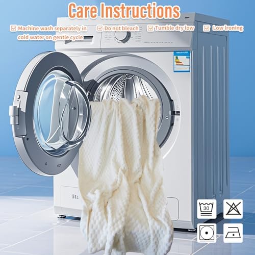 Ahinahwap Water Resistant Blanket for Bed Couch Sofa, Cat/Dog Blanket Waterproof Washable, Small Cozy Reversible Furniture Protector, Leakproof Throw (40"x60", Off-White/Cream)