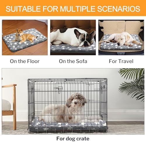 Dog Crate Pad Washable Cat Dog Pet Bed for Crate kennel Small Mat 24in Gray