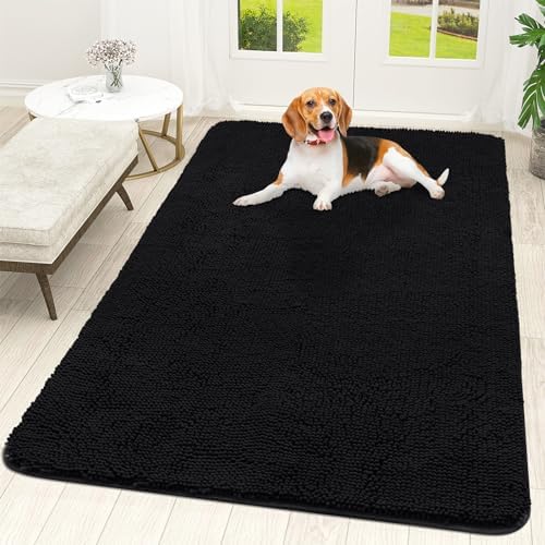 OLANLY Dog Door Mat for Muddy Paws 70x46, Super Absorbent Chenille Mud Mat