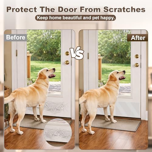 2 PCS 8"x14" Clear Door Kick Plate, Self-Adhesive, Rounded Corners