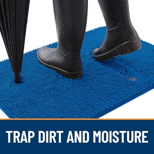OLANLY Dog Door Mat for Muddy Paws 40x32, Super Absorbent Chenille Mud Mat