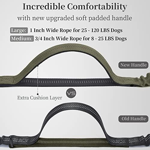 iYoShop Hands Free Dog Leash with Zipper Pouch, Large, Military Green