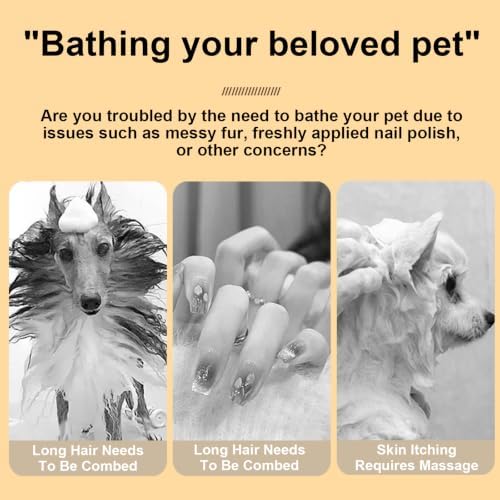 Yellow Dog Bath Brush for Bathing&Shedding Dog Shampoo Brush