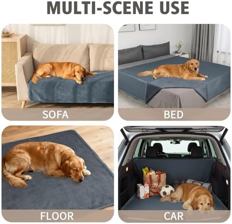 Ameritex Pet Bed Blanket Reversible 100% Waterproof Velvet Super Soft for Sofa and Bed