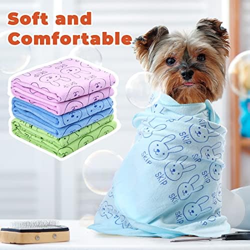 Irenare 12 Microfiber Puppy Towels for Drying Small Dogs Cats, Multicolor