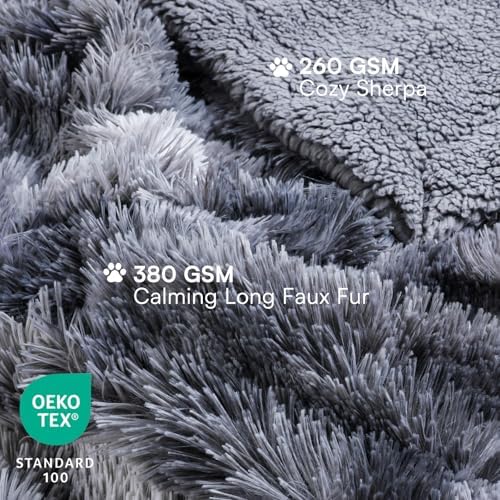 Luciphia Calming Waterproof Dog Blanket, Reversible Faux Fur Pet Blanket