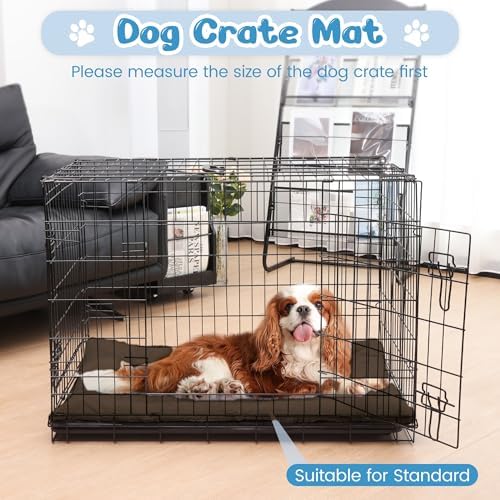 Dog Crate Pad, Washable Cozy Dog Bed Mat for Medium Dogs 36"x23", Brown