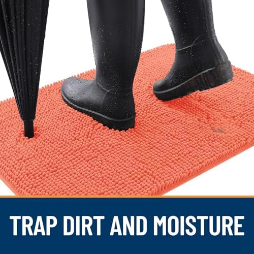 OLANLY Dog Door Mat for Muddy Paws 47x32, Super Absorbent Chenille Mud Mat
