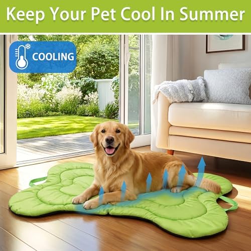 Outdoor Dog Bed for Car Travel Dog Bed Mat - Portable Foldable Reversible Pet Mat, Washable All-Season Cooling Mat for Dogs Camping, Car, Indoor & Outdoor Double-Sided Anti-Grabbing