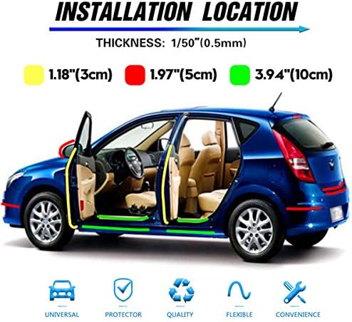 ToLanbbt Car Door Edge Guard Invisible Automotive Sill Guard Protectors Anti-Scratch Adhesive Tape Waterproof Strips for Car Edge Protection (33Ft x 1.18', Transparent)