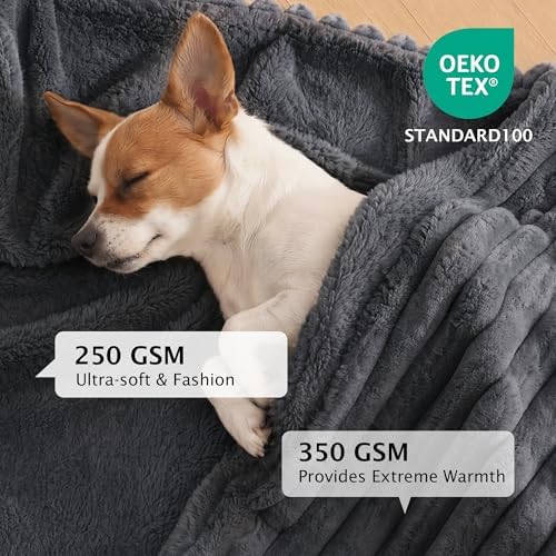 PuTian Waterproof Dog Blanket for Couch, 40"x50", Dark Grey