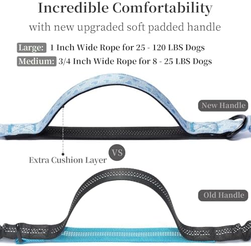 iYoShop Hands Free Dog Leash with Zipper Pouch, Blue Heart, Large