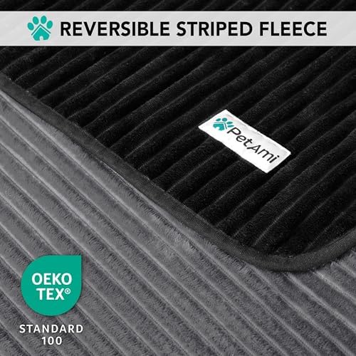 PetAmi Waterproof Dog Blanket for Couch Bed Pet Cover, 60x80 Black Grey