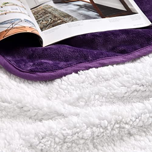 Soft Waterproof Blanket for Bed Couch Sofa, Dark Purple, 50x60inches