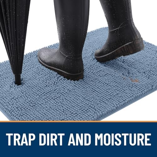 OLANLY Dog Door Mat for Muddy Paws 70x24, Super Absorbent Chenille Mud Mat