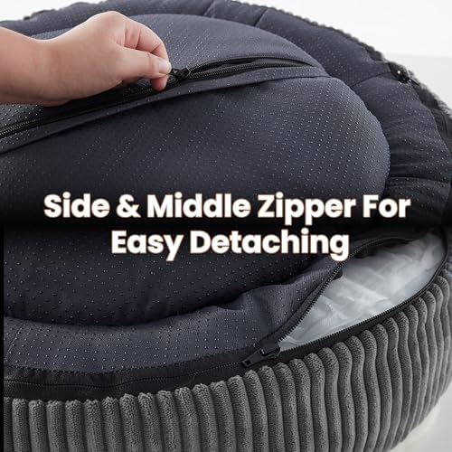 45 inches Calming Donut Dog Bed for Extra Large Dogs,Dark Grey