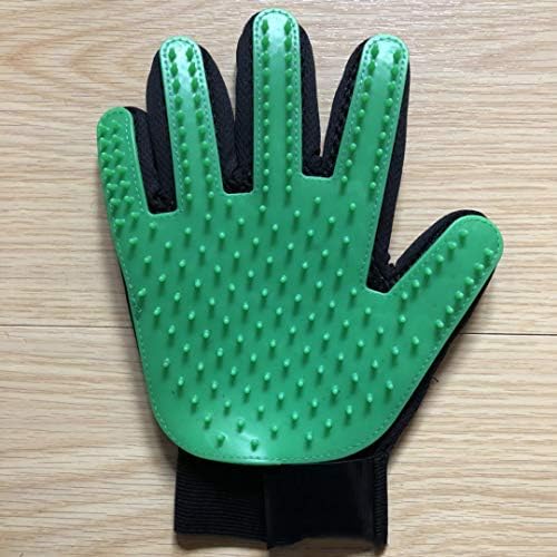 Magik 1-2 Pair Pet Dog Cat De-Shedding Brush Grooming Glove Massage Hair Fur Removal Detangle (1 Pair, Green)
