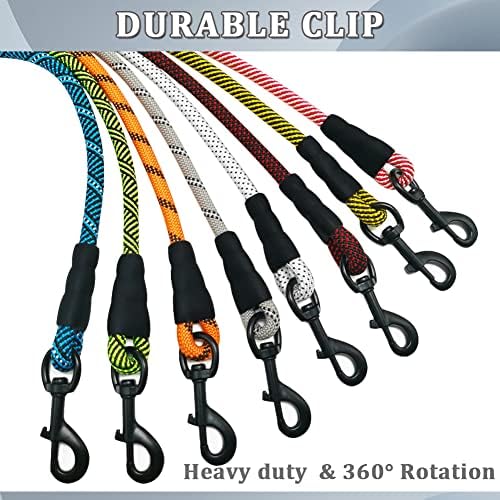 MayPaw Heavy Duty Rope Dog Leash, 3/4/5/6/7/8/10/12/15 FT Nylon Pet Leash, Soft Padded Handle Thick Lead Leashes for Large Medium Dogs (Blue Black, 1/2" * 10')