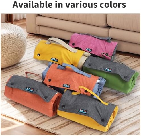 Outdoor Foldable Dog Mat Durable Teflon-Coated Oxford Material Waterproof Thin Dog pad Travel-Friendly Machine Washable Design for Camping/Car (Blue, Small (27.6 * 19.7 * 1.57 in))