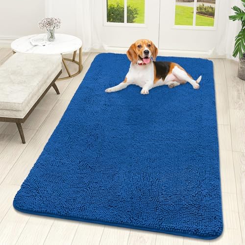 OLANLY Dog Door Mat for Muddy Paws 59x32, Super Absorbent Chenille Mud Mat