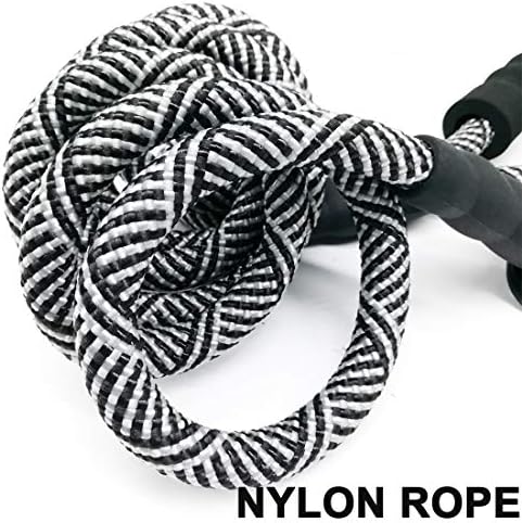 MayPaw Heavy Duty Rope Dog Leash, 3/4/6/7/8/10/12/15/20/30FT Nylon Pet Leash, Soft Padded Handle Thick Lead Leashes for Large Medium Dogs (Black, 1/2" * 8')