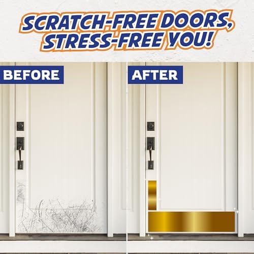 Panther Armor Gold Door Kick Plate & Push Plate Set, Dog Scratch Guard