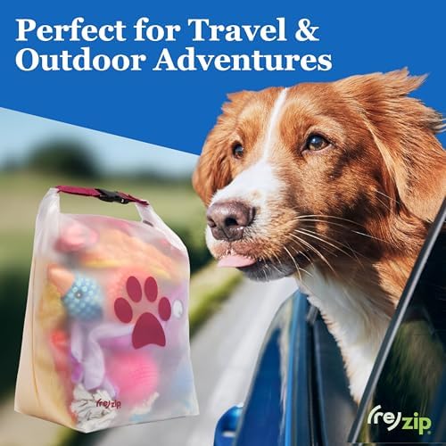 (re)zip Pet Food Storage Bag & Kibble Carrier, 14-Cup Roll Top, Cobalt Blue