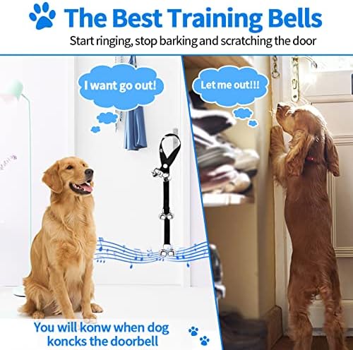 2 Pack Dog Doorbells, Pet Training Bells for Go Outside Potty Training and Communication Device Large Loud Dog Bell Cat Puppy Interactive Toys Adjustable Strap Door Bell
