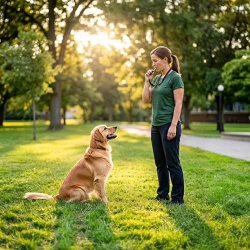 Dog Whistle to Stop Barking, Adjustable Pitch Ultrasonic Training Tool Silent Bark Control for Dogs-2 Free Lanyard Strap with Pack of 2 PCS Pet Whistle
