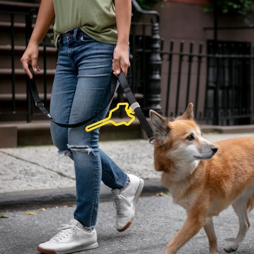 Luxshiny Dog Waste Bag Holder Clip with Retractable Leash Bracket Lightweight Pet Waste Bag Carrier Youth Yellow with Packaging for Outdoor Walks