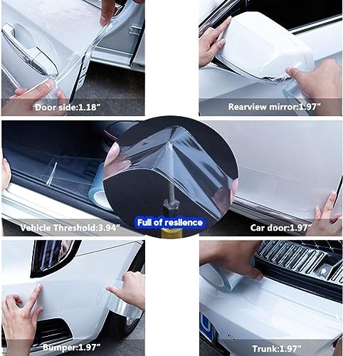 ToLanbbt Car Door Edge Guard Invisible Automotive Door Sill Guard Protectors Anti-Scratch Adhesive Tape Waterproof Strips for Car Door Edge Protection (33Ft x 2.75", Transparent)