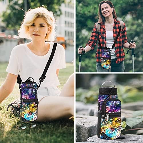 icolor Water Bottle Carrier Bag with Strap 25/32/40 oz Crossbody Bottle Holder with Phone Pocket Sling Sleeve Insulated Neoprene Water Bottle Pouch for Walking Travelling