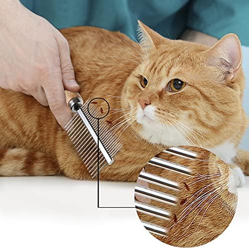 Undercoat Rake for Dogs, 2 Pack Double Coat Brush Set Long Tooth Undercoat Brush & Flea Comb, Long Hair Dog Combs for Grooming Shedding German Shepherd Horse Great Pyrenees