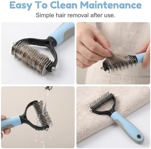 Double-Sided Pet Grooming Brush, Pro Tool For Dogs Shedding Stainless Steel Dual Tooth Undercoat Rake Detangling Comb Ergonomic Pet Grooming Brush (Orange, 2PCS)