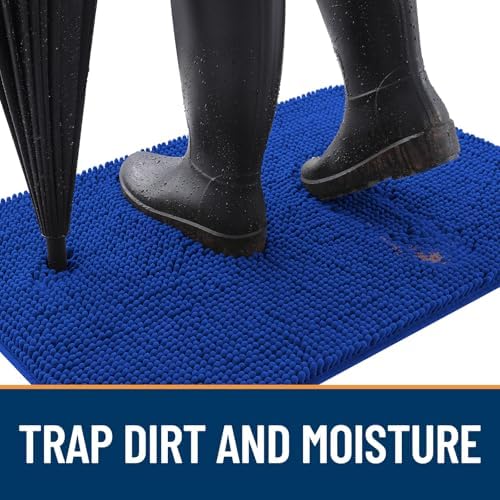 OLANLY Dog Door Mat for Muddy Paws 70x32, Super Absorbent Chenille Mud Mat