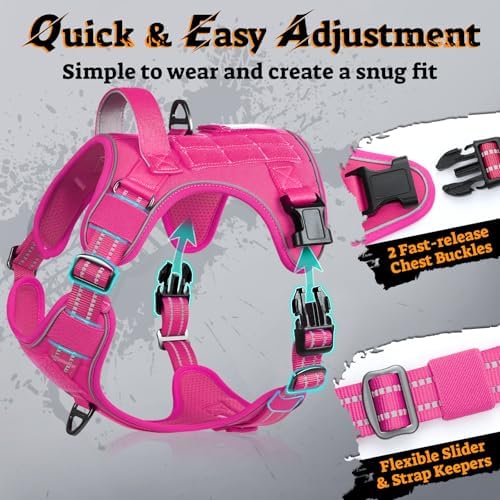 rabbitgoo Tactical Dog Harness for Large Dogs, No Pull Service Pet Vest