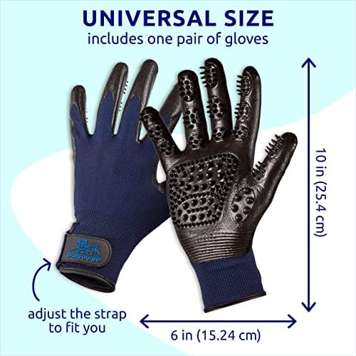 Pat Your Pet Grooming Gloves - Cat & Dog Hair Remover Glove for Deshedding Long and Short Fur