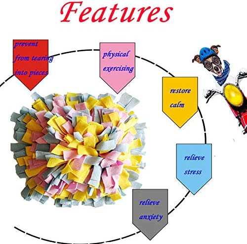 Snuffle Mat for Dogs, Durable Washable Dog Cat Slow Feeding Mat,Dog Puzzle Enrichment Toys, Dog Sniffing Pad Anti Slip Nosework Blanket for Distracting Smell Training Foraging,A,S