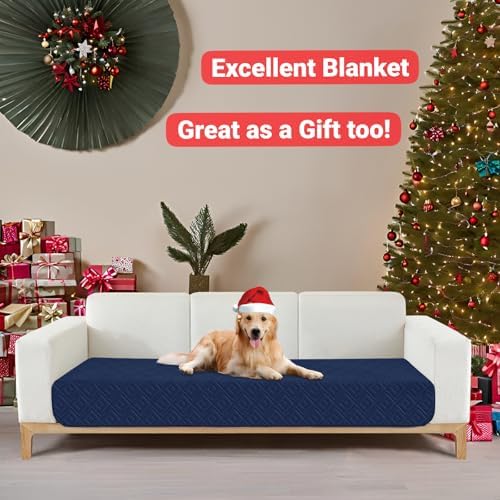 2026 Waterproof Sofa Dog Blanket (30"x70") Comfy Couch Sofa Mat for Pets with Anti-Slip Back, Universal Incontinence Lightweight Liner Pad for Furniture Car Picnic etc Durable Washable, Navy Blue
