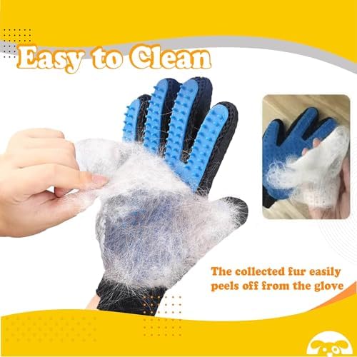 Belle Homie PetnBeyond Deshedding and Grooming Gloves - Gentle Effective Pet Care Gloves for Cats and Dogs - Ultimate Massaging and Comfort - Suitable for Long and Short Fur - 1 Pack, 1 Pair (Purple)