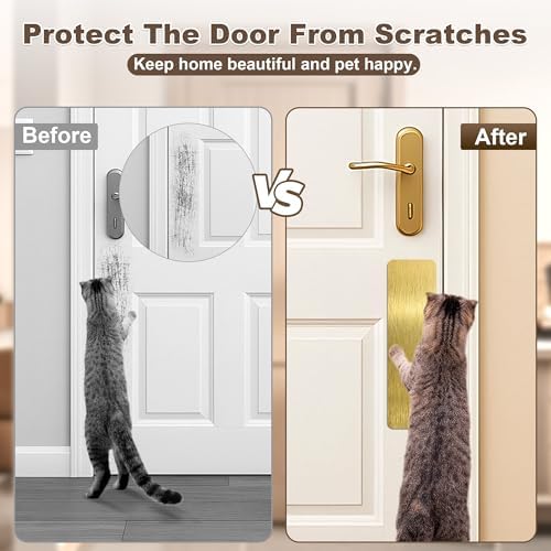 2 PCS 4"x14" Door Scratch Protector Dog, Self-Adhesive, Rounded Corners