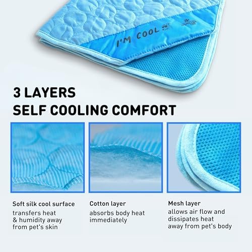 INSPECTOR TAIL Dog Cooling Mat, Indoor & Outdoor, Large Self Cooling Pad (Pack of 2)