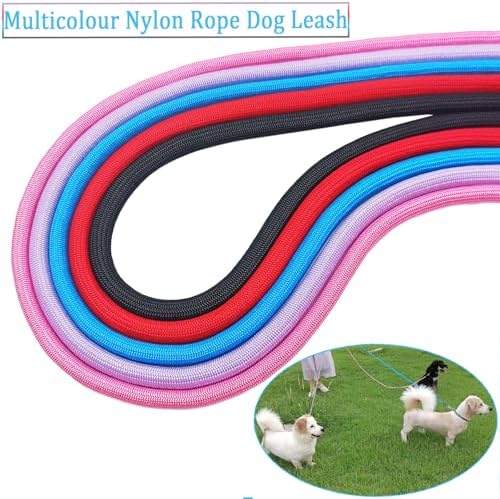 MayPaw Small Rope Dog Leash 6FT 8FT 10FT, 1/4-in Lightweight Pet Leash for Small Dogs/Puppy, Classic Colors Round Dog Lead (10ft*1/4", Pink)