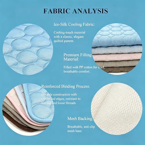 Dog Cat Cooling Mat, Chill Pet Pad, Breathable Pet Mats for Crate Couch Car