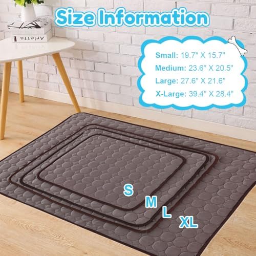Coppthinktu Dog Cooling Mat for Dogs Self Cooling, Summer Dog Cooling Pad for Small Medium Large Dogs Cats, Pet Ice Silk Blankets Sleeping Mat, Outdoor Dog Self Cooling Crate Mats Washable Portable