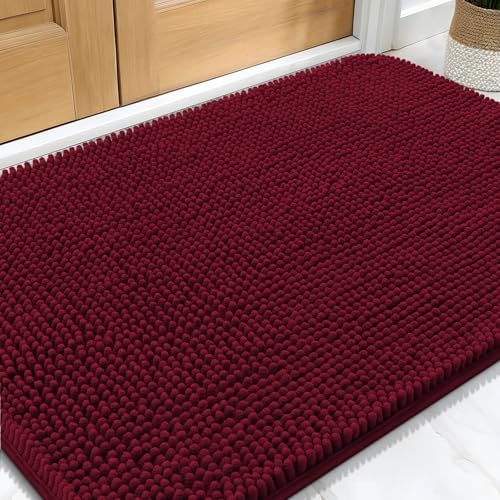 OLANLY Dog Door Mat for Muddy Paws 32x20, Super Absorbent Chenille Mud Mat