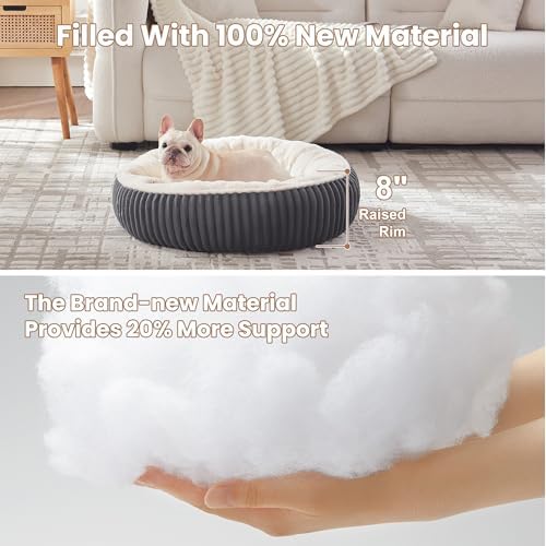 30 inches Calming Donut Dog Bed for Medium Dogs,Charcoal