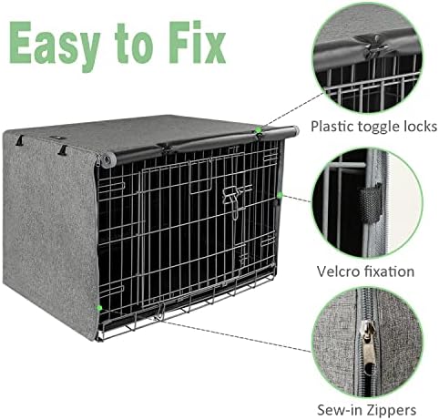 X-ZONE PET Dog Crate Cover Waterproof Kennel Cover, 24 in Grey